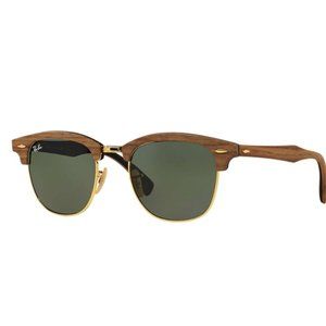 Ray-Ban Polarized Wooden Clubmaster Sunglasses